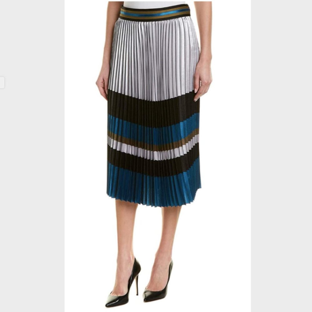 NWT! Elie Tahari Tamsen Pleated Skirt Size L